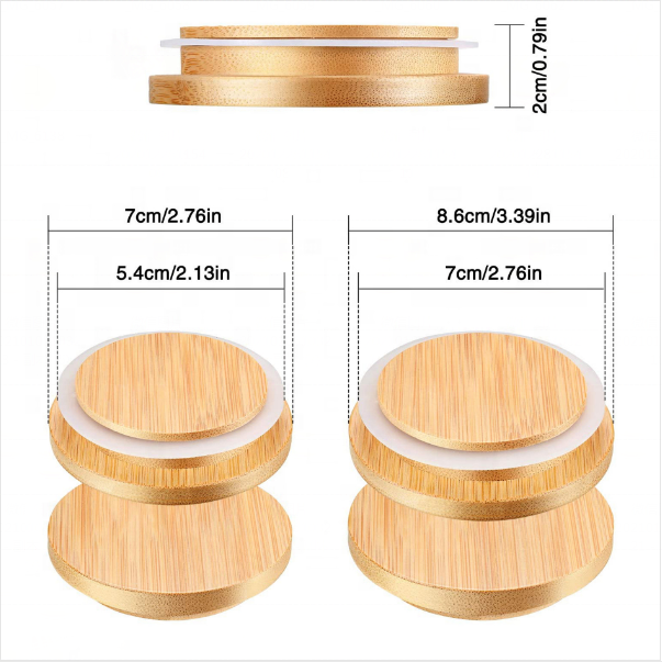 lilnlang shanghai hot sale products food grade custom bamboo lid for mason jars glass 4oz
