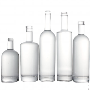 500 ml 750 ml 1000 ml Bouteilles en verre de Vodka Absolue Vide de Haute Qualité avec Couvercles