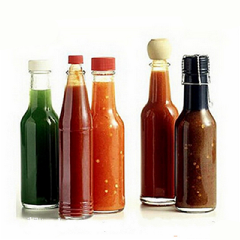 linlang shanghai botella de vidrio personalizada botellas de salsa pequeñas botella de salsa de chile 60ml