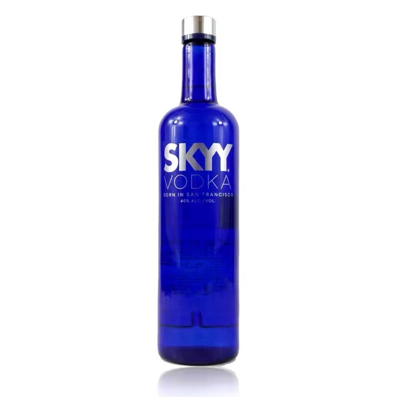 Customized 750ml silkscreen printing logo spirits liquor gin vodka brandy whisky glass bottle