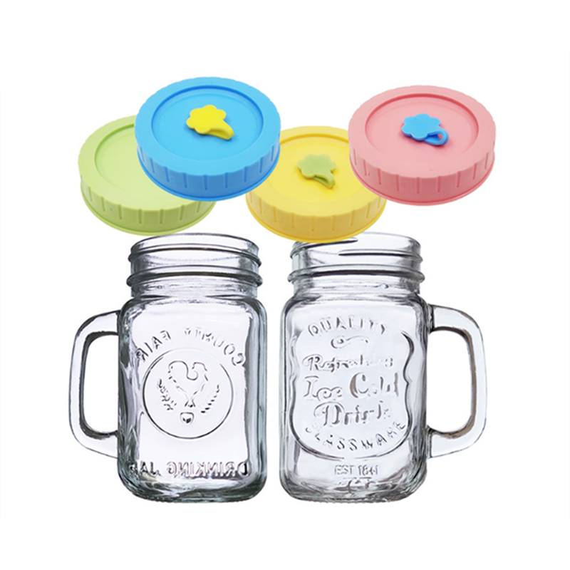 linlang shanghai manufacturers direct sale wide mouth mason jar lids bulk with handle wholesale mugs straw