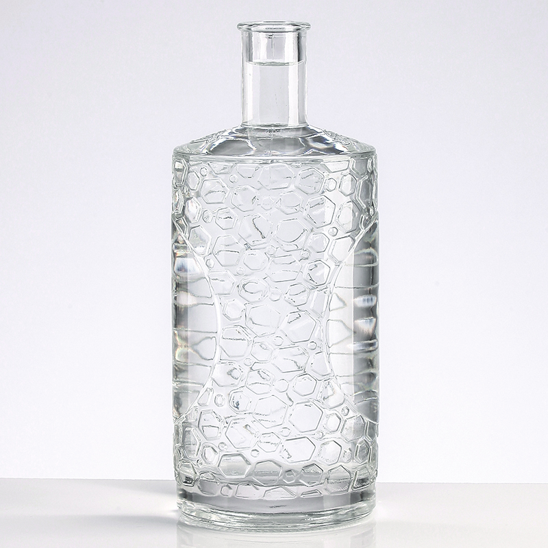Shanghai SUBO Emboss Process 750ML 1000ML GIN glass bottle