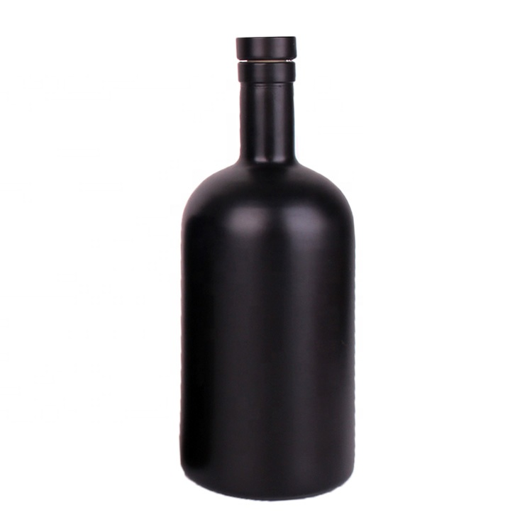 Shanghai SUBO cor preta 500ml 700ml 750ml 1000ml garrafa de vidro de vinho vodka gin com tampa de cortiça