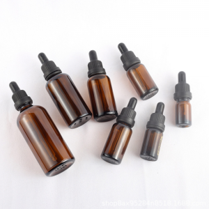 High quality 30ml amber dropper glass bottle for essential oil with caps