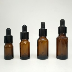 In Stock empty 5ml 10ml 15ml 20ml 30ml 50ml 100ml amber essential oil glass bottle with black plastic spray cap for sale