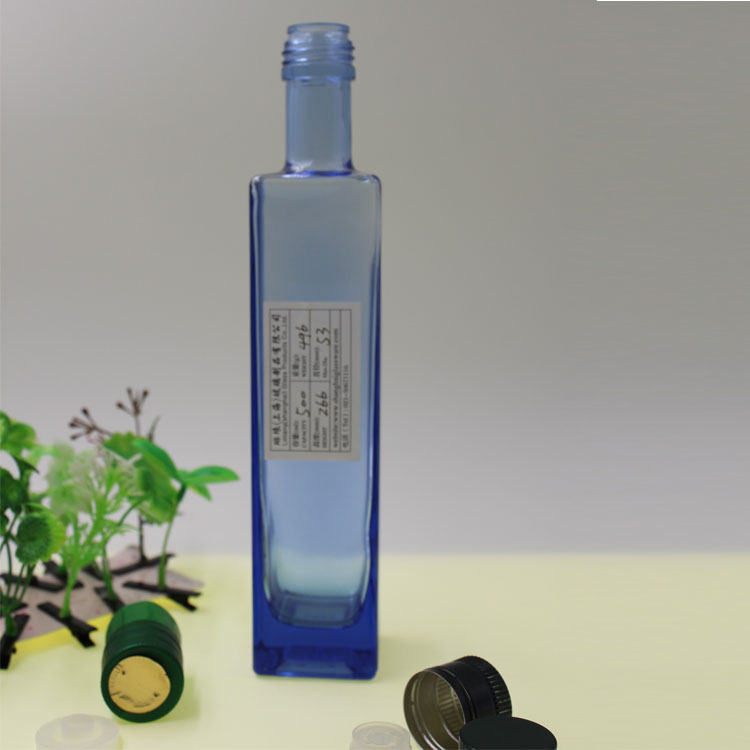 Cheapest Price Collagen Glass Bottles - Light Blue 250ml 500ml 750ml Olive Oil Glass Bottle Container – Linlang