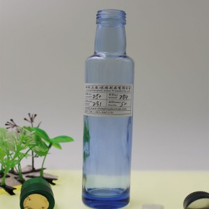 Light Blue Olive Oil Glass Bottle Container