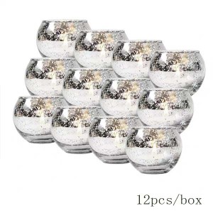 Linlang Wholesale Small Round Thick Clear Glass Tealight Candle Holder-556