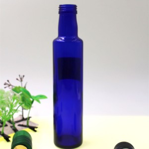 Mini Blue Olive Oil Glass Bottle 250ml Container