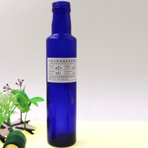 Mini Blue Olive Oil Glass Bottle 250ml Container