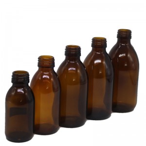 Oral Liquid Syrup Pharmaceutical Medical Round Amber glass Bottle For Tablet 120Ml with plastic lids