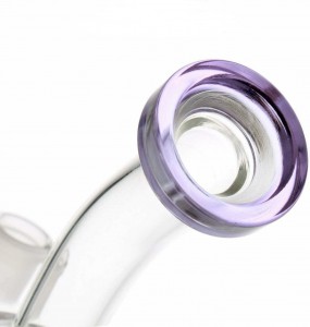 Benutzerdefinierte handgefertigte 8-Zoll-Wasserpfeife Wasserpfeife schwere lila Glas Bong Becher Rauch