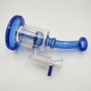 Custom blue handmade bongo smok water pipes glass hookah