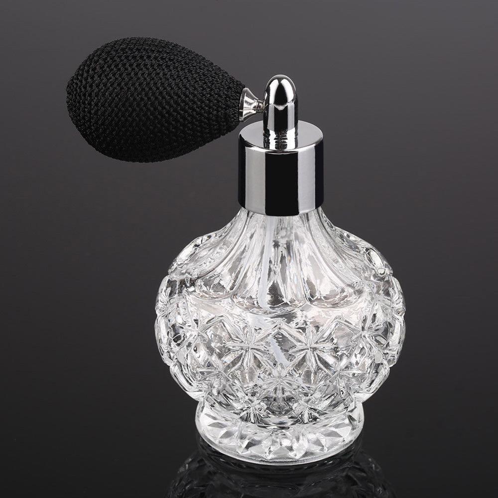 Factory Cheap 100ml Medicine Bottles - Vintage Empty Crystal Perfume Bottle Black Short Atomizer Diffuser Gift 80ml – Linlang