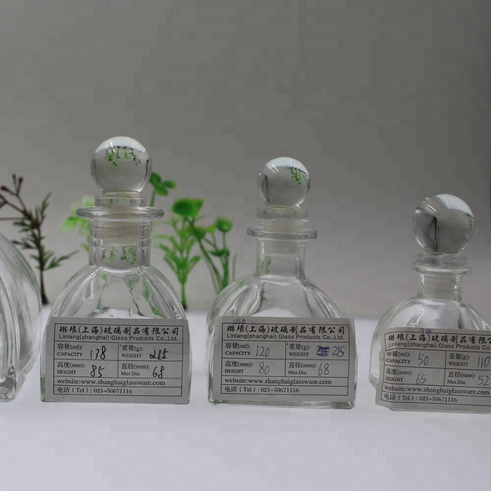 factory customized Cylinder Glass Vessel - Glass material clear 200ml 150ml 120ml 100ml 50ml tent shaped diffuser bottle with stick – Linlang