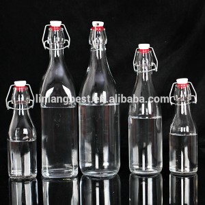 Wholesale 250ml 500ml 750ml 1 liter glass swing top bottle flip top bottle