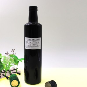 Wholesale Black Container Cylindrical Glass Olive Oil Bottle