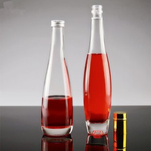 بالجملة واضح مختلفة عصير مقاسات الجليد النبيذ الزجاج زجاجة التعبئة والتغليف مع أنواع من الأغطية
