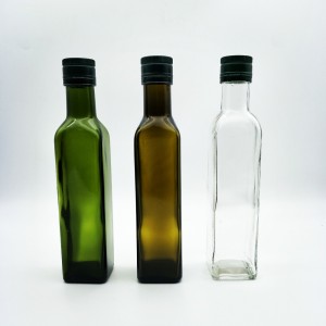 Wholesale Dark Green Brown Color Square Round Olive Oil Bottle