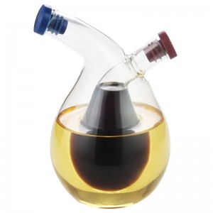 Wholesale Two-in-One Oil Dispenser Design Vinegar Cruet Olive Oil Pourer Condiment Dispenser Bottle
