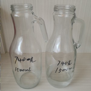 prázdny storage sklo šťava poháre rukoväť sklenená fľaša s nápojom s veľkými ústami vekom 750 ml