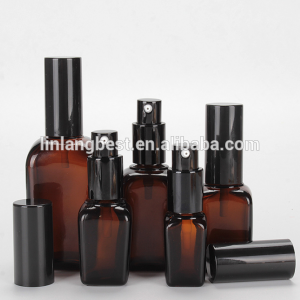 essential oil glass bottle square essential oil bottle can case and spray