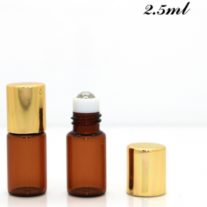 essential oil small glass bottle 1ml 2ml 3ml 4ml 5ml clear blue amber glass roll on bottle with metal roller ball and cap