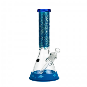 linlang shanghai Straight Glass Dab Rig with Ice Notches bong hookah beaker water pipe tobacco weed