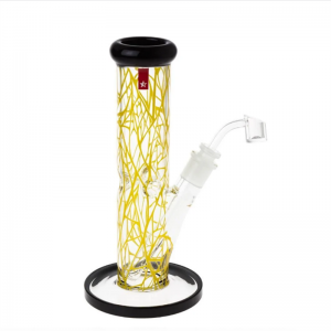 linlang shanghai Straight Glass Dab Rig with Ice Notches bong hookah beaker water pipe tobacco weed