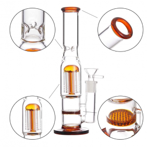 Pasgemaakte handgemaakte amber glas bongo onkruid rook bykomstighede kruie