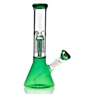 Tevi de sticlă verde personalizate, realizate manual, fumând buruiană bongo narghilea