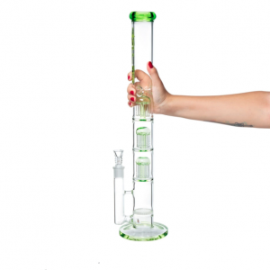 Tubo de agua de vidrio verde de 20 pulgadas, el vidrio triple bong weed smkong straight