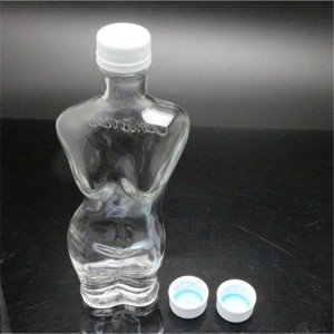 graceful woman body shade 250ml glass soy sauce bottle with white cap