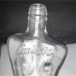 graceful woman body shade 250ml glass soy sauce bottle with white cap