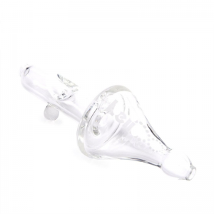 linlang shanghai customized natural smoked glass bubbler ice water spoon hand pipe