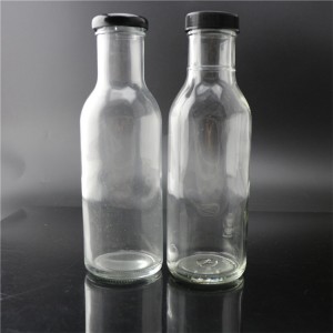 hot sale 6oz chili sauce glass bottle with black cap and capsule