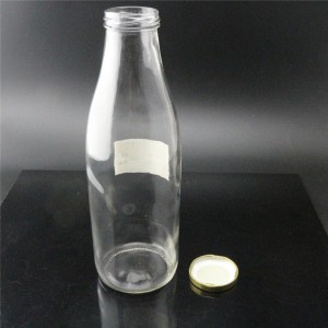 لينلانج الأواني الزجاجية القياسية 1000 مل زجاجة صلصة الزجاج مع غطاء صفيح