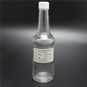 garrafa woozy de vidro de 10 onças da fábrica de Xangai com tampa de plástico com encaixe