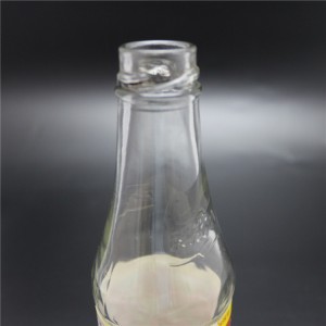مصنع شنغهاي 10 أوقية زجاجة صلصة ساخنة قابلة للنفخ مع غطاء معدني