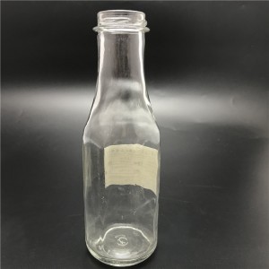 garrafa de molho picante personalizada de 330ml da fábrica de Xangai com tampa de plástico branca