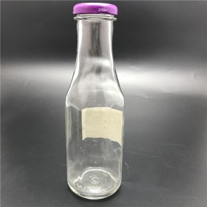 botella de salsa picante de encargo de la fábrica de Shangai 330ml con el casquillo de plástico blanco