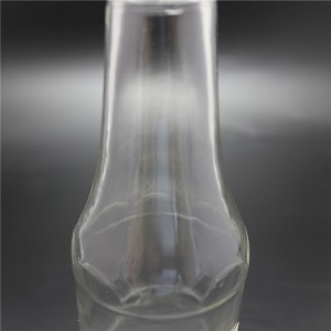 Botella de vidrio de salsa picante de 350 ml de fábrica de Shanghai con tapa de metal blanco
