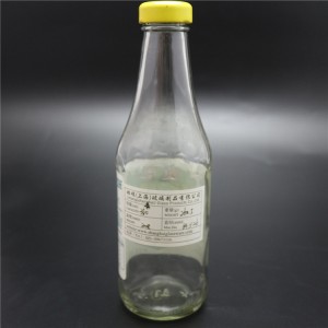 مصنع شنغهاي 380 مل زجاجة صلصة زجاجية غطاء معدني لكيتوب
