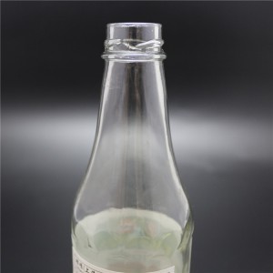 مصنع هانغهاي 380 مل زجاجة صلصة الزجاج غطاء معدني