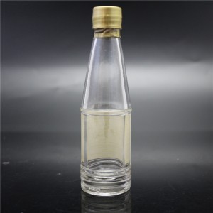 مصنع شنغهاي 50 مل زجاجة صلصة الزجاج مع غطاء بلاستيكي