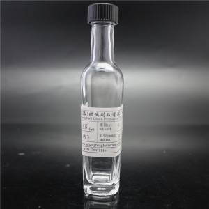 botella de salsa picante de vidrio transparente de venta directa de fábrica de shanghai con tapa de plástico