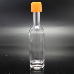 上海ファクトリーミニ見栄えの良い52mlホットソースガラス瓶、プラスチックキャップ付き