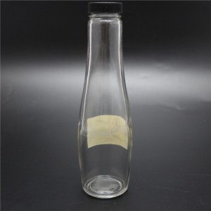 pabrik shanghai 10oz botol kaca woozy dengan tutup plastik