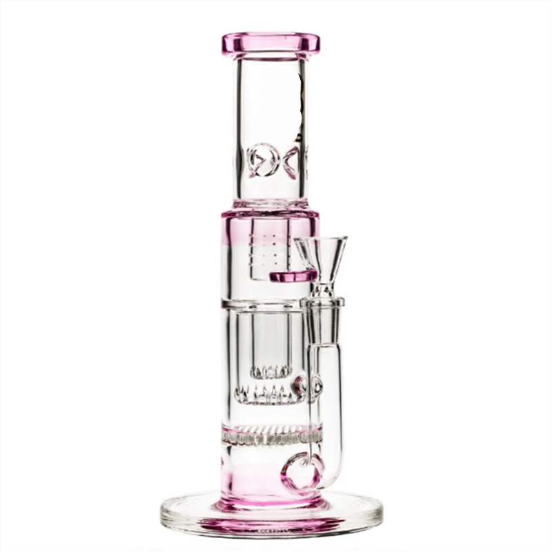 Best Price for Glass Cone Tealight Candle Holder - linlang shanghai Pink water glass ice pipe bong hookah beaker iridescent soft glass weed somking – Linlang