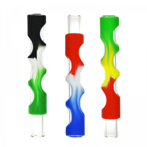 linlang shanghai glass one hitter tobacco spoon water hookah ice somking weed pipe with white stripes